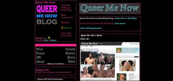Queer Me Now Blog Myspace Page