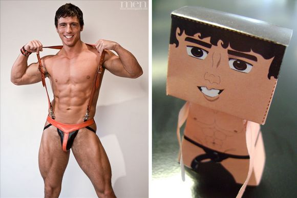 muscular Gay Porn star REESE RIDEOUT paper doll