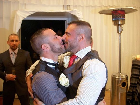 Orlando Torro and Pedro Andreas at gay porn star Francesco DMacho and Damien Crosse wedding