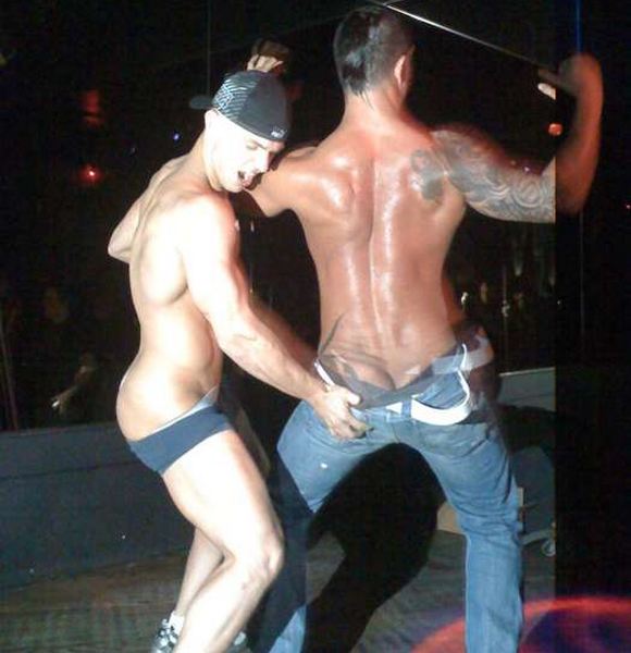 Falcon Exclusive Porn Star Ty Colt Adam Killian dancing at Grabbys