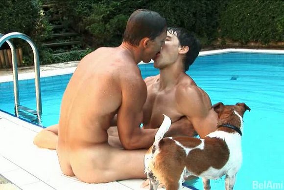 BelAmi Photobomb Dog w Kris Evans Dolph Lambert Sascha Chaykin 2