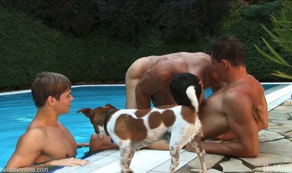 BelAmi Photobomb Dog w Kris Evans Dolph Lambert Sascha Chaykin 3