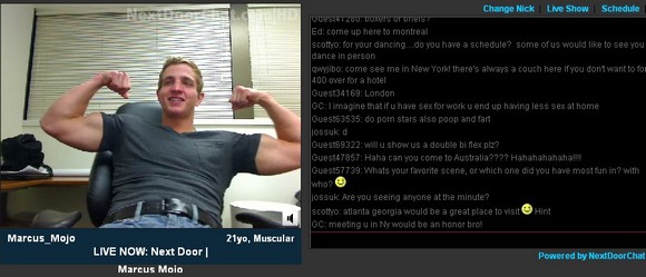 Gay Porn Star Marcus Mojo Live Show 1