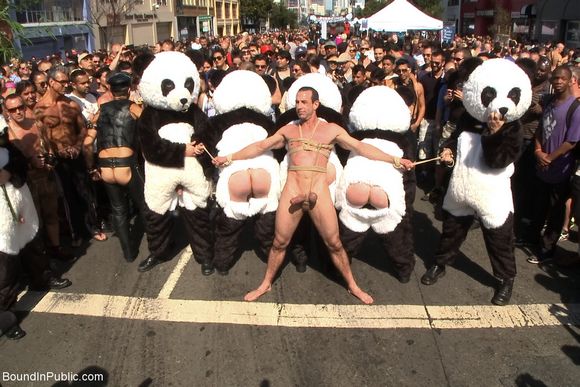 In Panda Costume - Jason Miller Gets Abused By Six Pandas at Folsom Street Fair