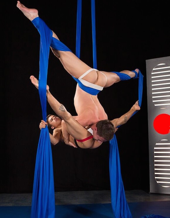 Aerialist Porn - Acrobatic Aerial Silk Gay Sex with Armond Rizzo & Dylan Knight