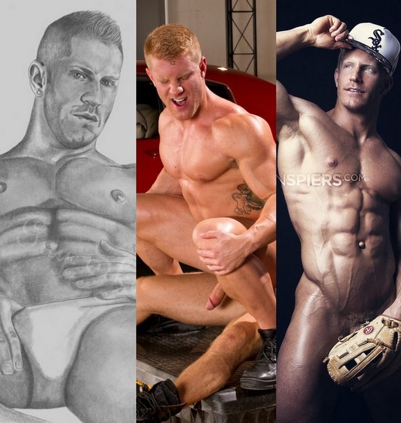 Sexy Photography and Drawing of Gay Porn Star Johnny V