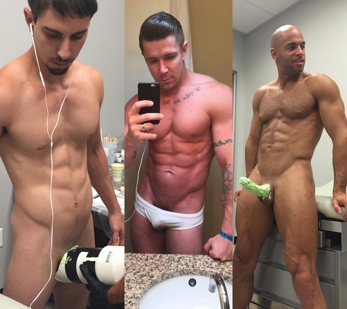 Fleshlight Gay Sex - Gay Porn Stars Trenton Ducati, Sean Zevran and Jake Orion ...