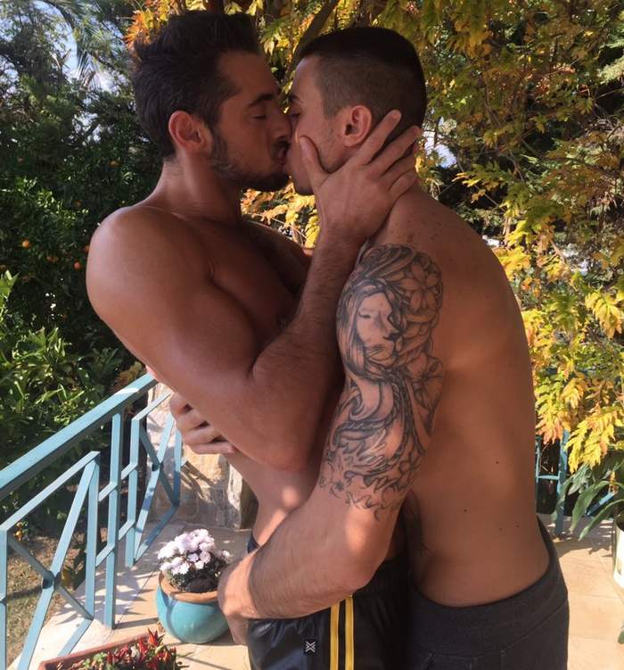 Porn Stars Kissing - Hot Gay Porn Couple Massimo Piano and Klein Kerr Can't Stop ...