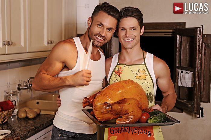 Devin Franco And James Castle Flip Fuck Bareback In Thanksgiving Theme Gay Porn From Lucas