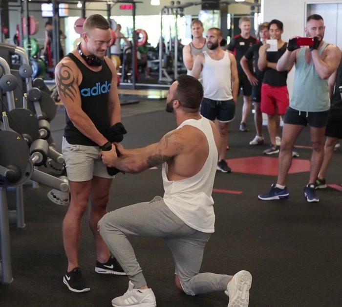 Gym Flash Porn - Gay Porn Star Michael Lachlan Got Proposed To By His Partner ...