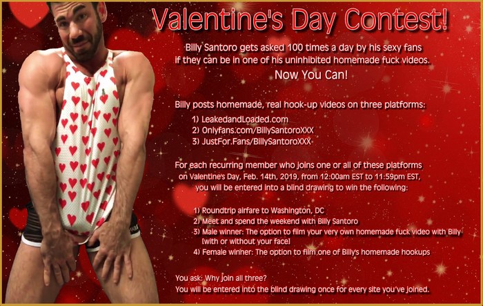 700px x 443px - Billy Santoro: Valentine's Day Meet & Fuck Contest